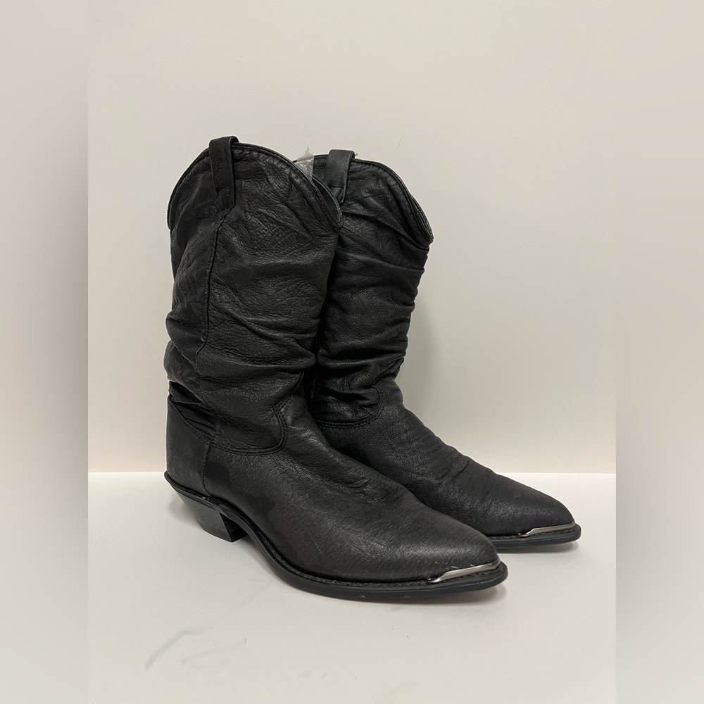 Dingo Black Leather Heeled Boots